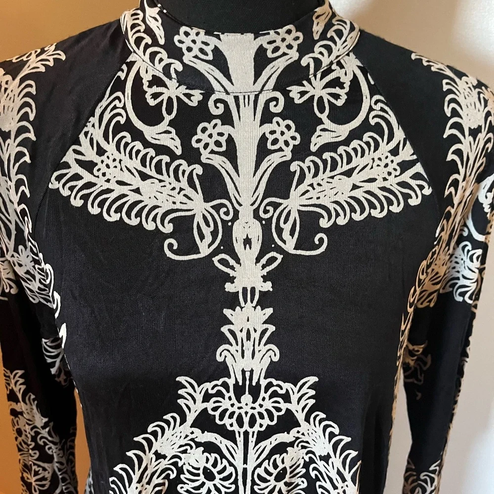 FREE PEOPLE  paisley black‎ & white dress. Size S/P